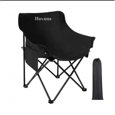Havana Siyah Orta Boy Katlanır Kamp Piknik Sandalyesi Koltuğu Dinlenme Rejisör Koltuğu Relax Koltuk