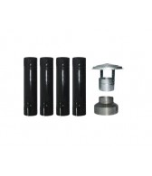 Kamp Sobası Baca ve Aksesuar Seti (4 Parça Boru + Şapka + Redüktör)