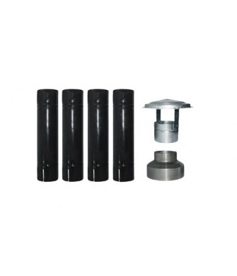 Kamp Sobası Baca ve Aksesuar Seti (4 Parça Boru + Şapka + Redüktör)