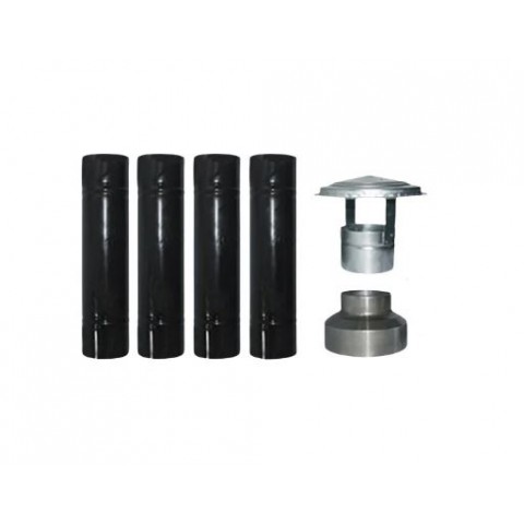 Kamp Sobası Baca ve Aksesuar Seti (4 Parça Boru + Şapka + Redüktör)