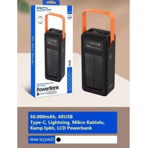ACL PW-19 50000 mAh Güneş Enerjili Powerbank